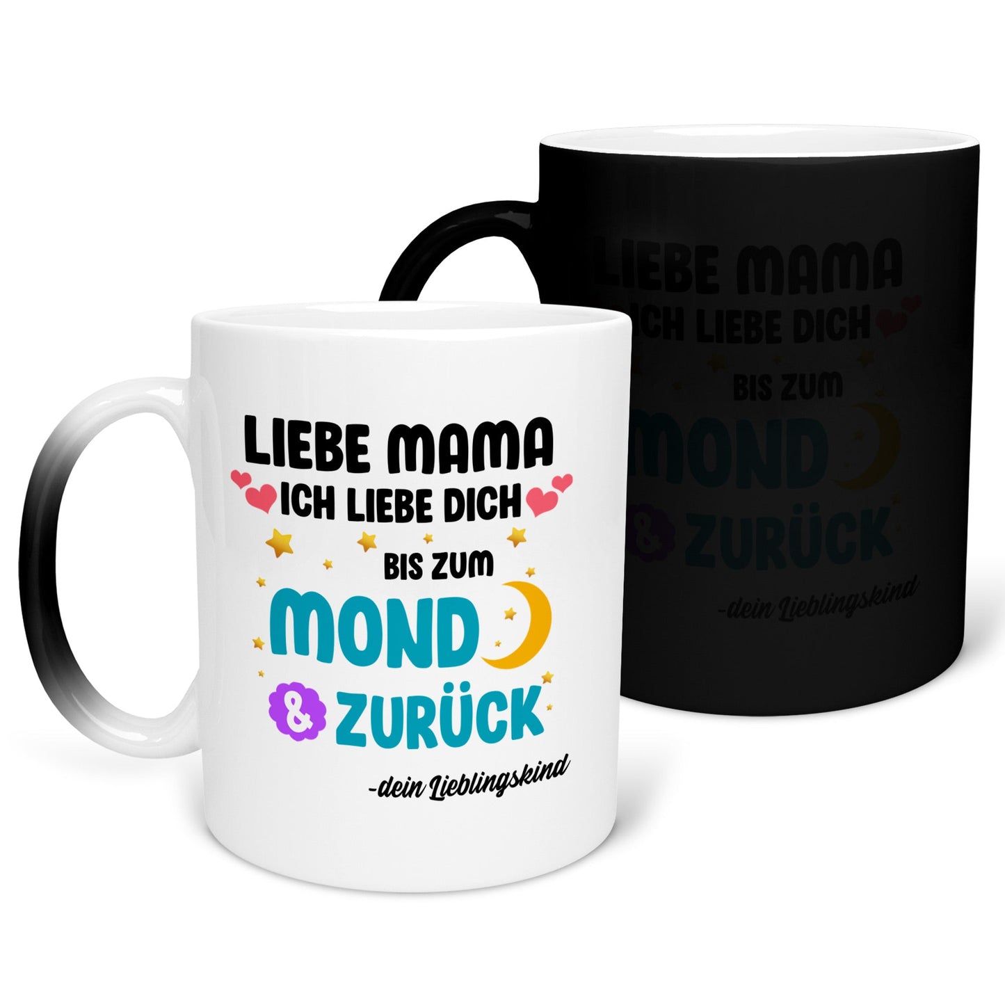 22Feels® Mama Geschenk - Zaubertasse mit Spruch (Matt-Schwarz und Weiss, 320ml)-Farbwechsel Tasse Matt 320ml-22Feels