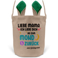 22Feels® Mama Osterkorb Mutter mit Henkel Ostergeschenk Tragetasche Ostern Deko Osternest Körbchen Hasenohren (Beige/Grün)-Ostern Tragetasche-22Feels