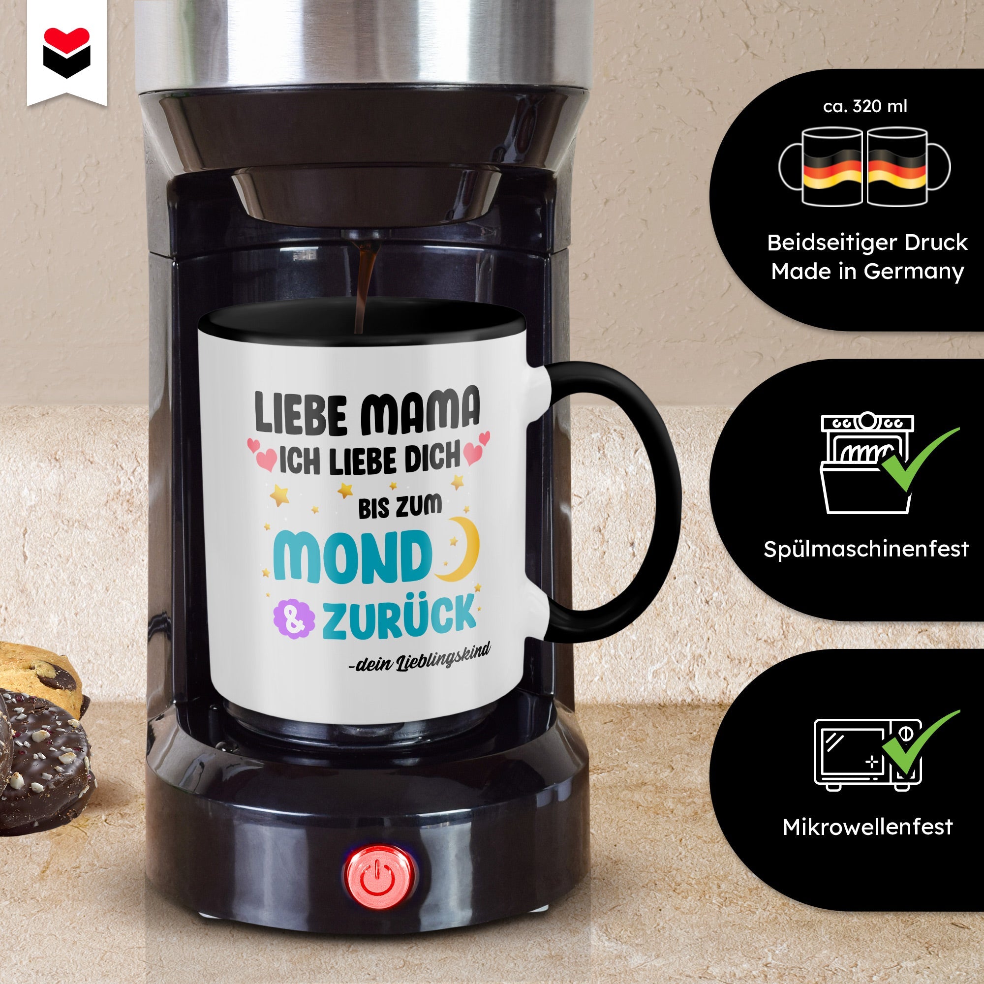 22Feels® Mama Geschenk - Tasse mit Spruch (Weiss-Schwarz, 320ml)-TwoTone Tasse Weiss-Schwarz 320ml-22Feels