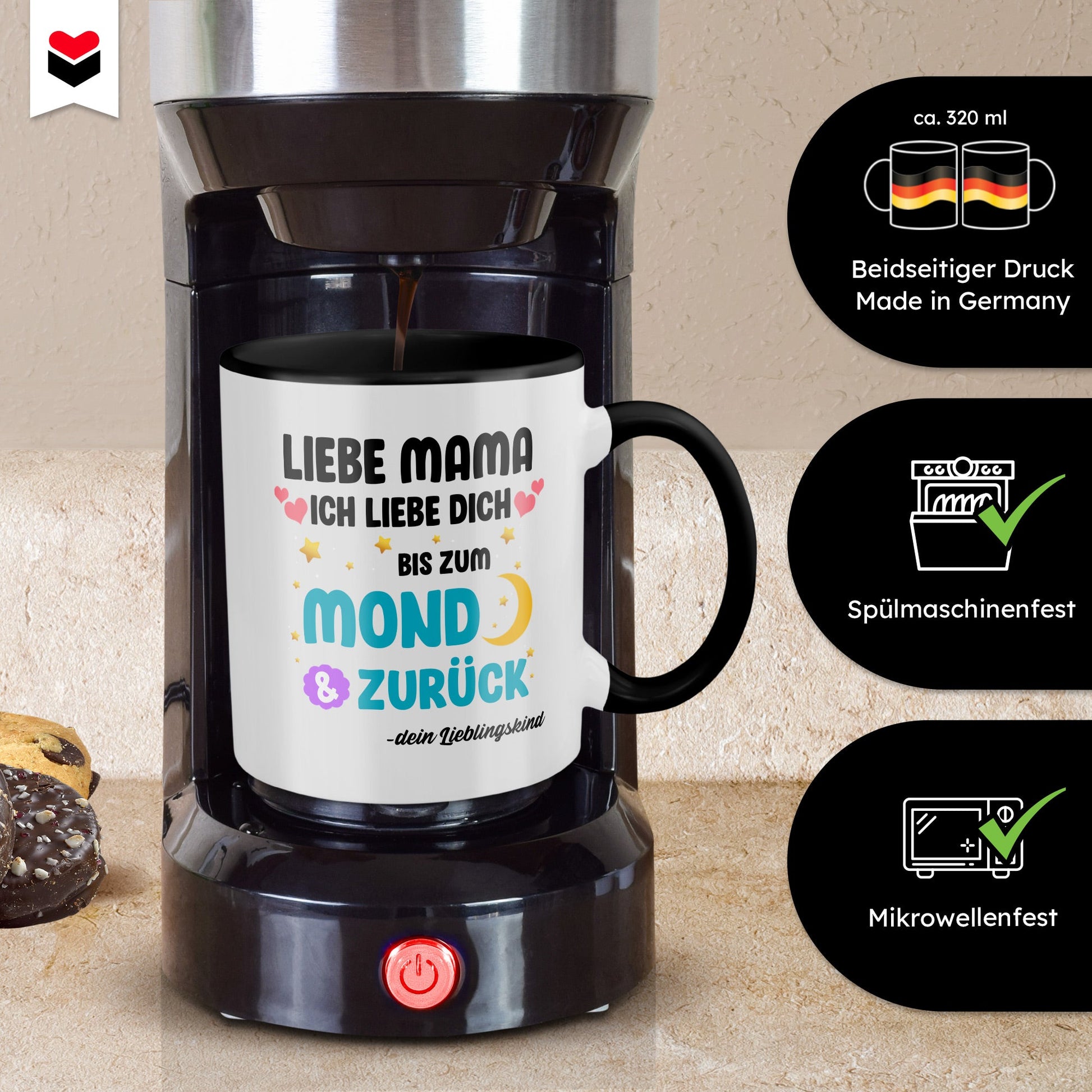 22Feels® Mama Geschenk - Tasse mit Spruch (Weiss-Schwarz, 320ml)-TwoTone Tasse Weiss-Schwarz 320ml-22Feels