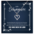22Feels® Schwägerin Geschenk - Echt Silber 925/000 Schmuckset: Herz Halskette mit Botschaftskarte-Schmuck mit Botschaftskarte - Herz21-22Feels