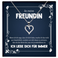 22Feels® Freundin Geschenk zu Jahrestag, Valentinstag und co. - Echt Silber 925/000 Schmuckset: Herz Halskette mit Botschaftskarte-Schmuck mit Botschaftskarte - Herz21-22Feels