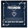 22Feels® Freundin Geschenk zu Jahrestag, Valentinstag und co. - Echt Silber 925/000 Schmuckset: Herz Halskette mit Botschaftskarte-Schmuck mit Botschaftskarte - Herz21-22Feels