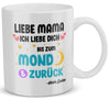 22Feels® Geschenk für Mama von Sohn - Tasse mit Spruch: Ich Liebe Dich Bis Zum Mond (Weiss, 320ml)-Weisse Tasse 320ml-22Feels