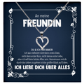 22Feels® Freundin Geschenk zu Jahrestag, Valentinstag und co. - Echt Silber 925/000 Schmuckset: Herz Halskette mit Botschaftskarte-Schmuck mit Botschaftskarte - Herz21-22Feels