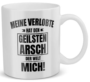 22Feels® Geschenk für verlobte Männer - Tasse mit Spruch: Geilster Arsch (Weiss, 320ml)-Weisse Tasse 320ml-22Feels