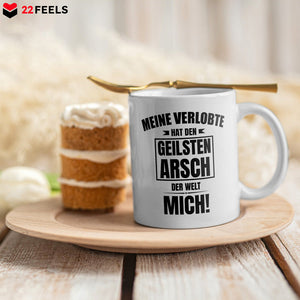 22Feels® Geschenk für verlobte Männer - Tasse mit Spruch: Geilster Arsch (Weiss, 320ml)-Weisse Tasse 320ml-22Feels