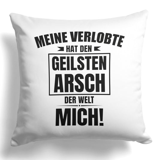 22Feels® Verlobter Geschenk - Kissen mit Spruch (Weiss 40x40cm)-Kissen Weiss 40x40-22Feels