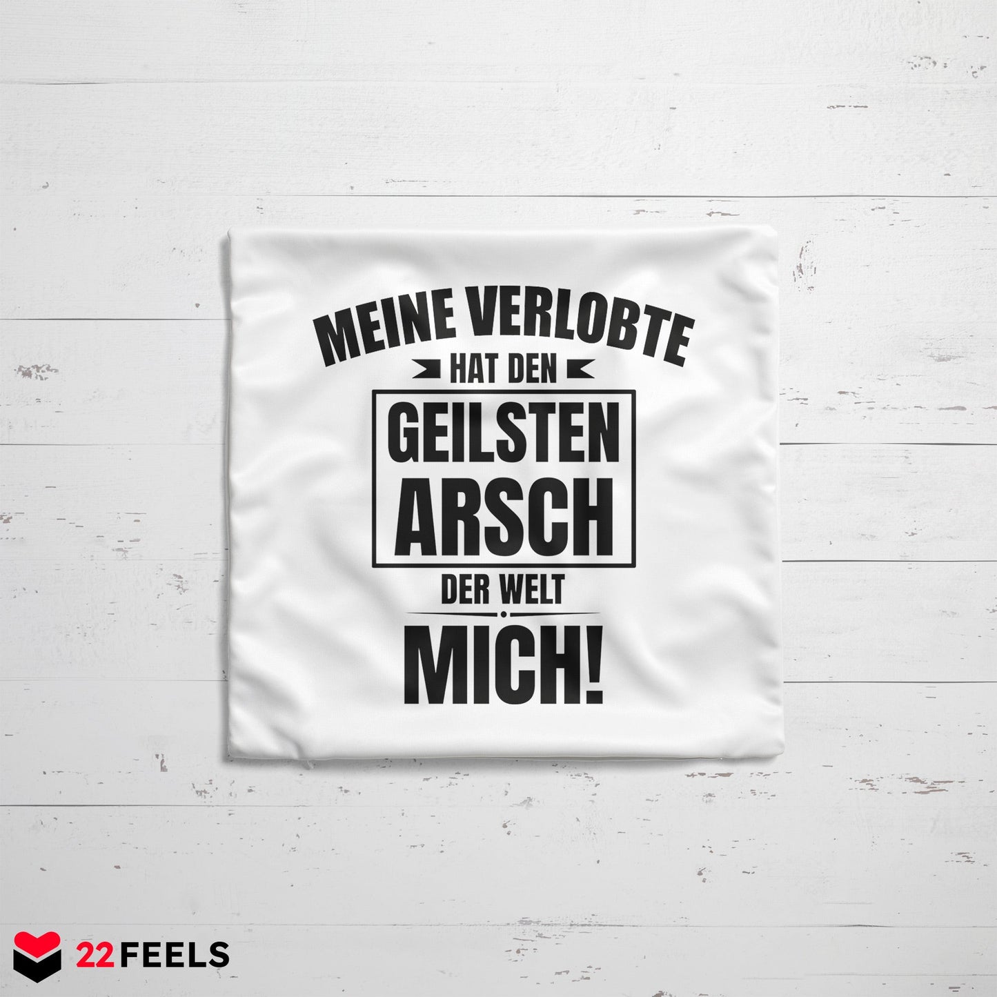 22Feels® Verlobter Geschenk - Kissen mit Spruch (Weiss 40x40cm)-Kissen Weiss 40x40-22Feels