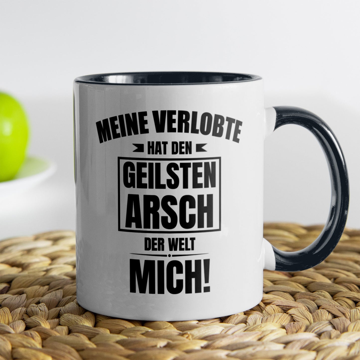 22Feels® Verlobter Geschenk - Tasse mit Spruch (Weiss-Schwarz, 320ml)-TwoTone Tasse Weiss-Schwarz 320ml-22Feels