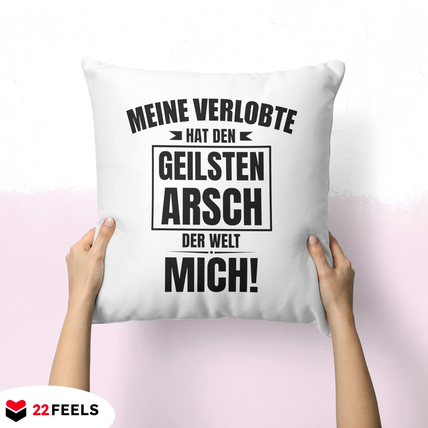 22Feels® Verlobter Geschenk - Kissen mit Spruch (Weiss 40x40cm)-Kissen Weiss 40x40-22Feels