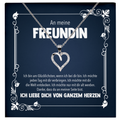 22Feels® Jahrestag, Valentinstag und co. Geschenk für Freundin - Echt Silber 925/000 Schmuckset: Herz Halskette mit Botschaftskarte-Schmuck mit Botschaftskarte - Herz21-22Feels