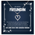 22Feels® Freundin Geschenk zu Jahrestag, Valentinstag und co. - Echt Silber 925/000 Schmuckset: Herz Halskette mit Botschaftskarte-Schmuck mit Botschaftskarte - Herz21-22Feels