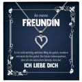 22Feels® Jahrestag, Valentinstag und co. Geschenk für Freundin - Echt Silber 925/000 Schmuckset: Herz Halskette mit Botschaftskarte-Schmuck mit Botschaftskarte - Herz21-22Feels