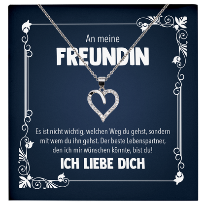 22Feels® Jahrestag, Valentinstag und co. Geschenk für Freundin - Echt Silber 925/000 Schmuckset: Herz Halskette mit Botschaftskarte-Schmuck mit Botschaftskarte - Herz21-22Feels