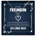 22Feels® Jahrestag, Valentinstag und co. Geschenk für Freundin - Echt Silber 925/000 Schmuckset: Herz Halskette mit Botschaftskarte-Schmuck mit Botschaftskarte - Herz21-22Feels