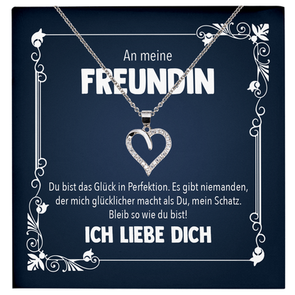 22Feels® Freundin Geschenk zu Jahrestag, Valentinstag und co. - Echt Silber 925/000 Schmuckset: Herz Halskette mit Botschaftskarte-Schmuck mit Botschaftskarte - Herz21-22Feels