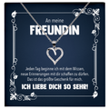 22Feels® Freundin Geschenk zu Jahrestag, Valentinstag und co. - Echt Silber 925/000 Schmuckset: Herz Halskette mit Botschaftskarte-Schmuck mit Botschaftskarte - Herz21-22Feels
