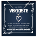 22Feels® Frauen Verlobungsgeschenk - Echt Silber 925/000 Schmuckset: Herz Halskette mit Botschaftskarte-Schmuck mit Botschaftskarte - Herz21-22Feels