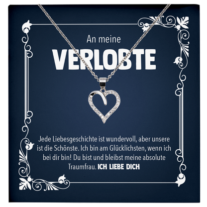 22Feels® Frisch Verlobte Geschenk - Echt Silber 925/000 Schmuckset: Herz Halskette mit Botschaftskarte-Schmuck mit Botschaftskarte - Herz21-22Feels