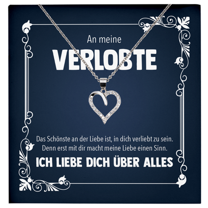 22Feels® Frauen Verlobungsgeschenk - Echt Silber 925/000 Schmuckset: Herz Halskette mit Botschaftskarte-Schmuck mit Botschaftskarte - Herz21-22Feels