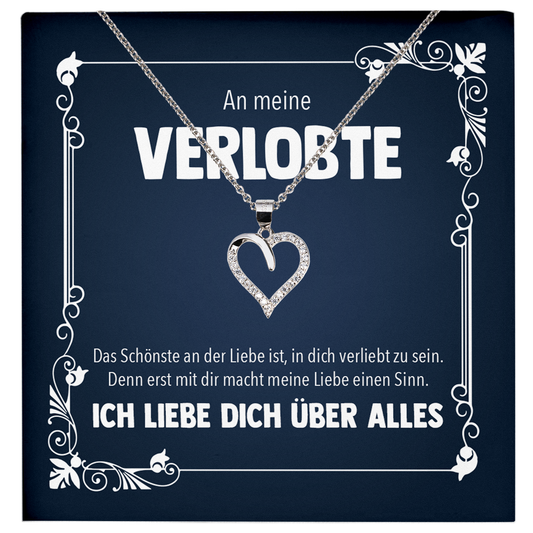 22Feels® Frauen Verlobungsgeschenk - Echt Silber 925/000 Schmuckset: Herz Halskette mit Botschaftskarte-Schmuck mit Botschaftskarte - Herz21-22Feels