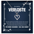22Feels® Frauen Verlobungsgeschenk - Echt Silber 925/000 Schmuckset: Herz Halskette mit Botschaftskarte-Schmuck mit Botschaftskarte - Herz21-22Feels
