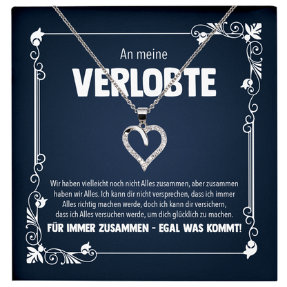 22Feels® Frauen Verlobungsgeschenk - Echt Silber 925/000 Schmuckset: Herz Halskette mit Botschaftskarte-Schmuck mit Botschaftskarte - Herz21-22Feels