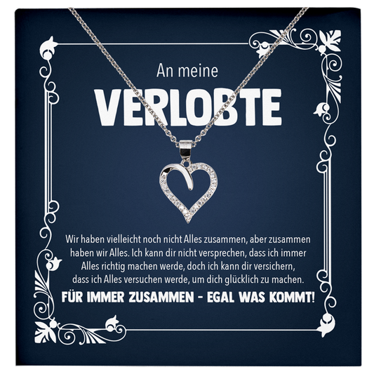 22Feels® Frauen Verlobungsgeschenk - Echt Silber 925/000 Schmuckset: Herz Halskette mit Botschaftskarte-Schmuck mit Botschaftskarte - Herz21-22Feels