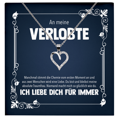 22Feels® Frauen Verlobungsgeschenk - Echt Silber 925/000 Schmuckset: Herz Halskette mit Botschaftskarte-Schmuck mit Botschaftskarte - Herz21-22Feels