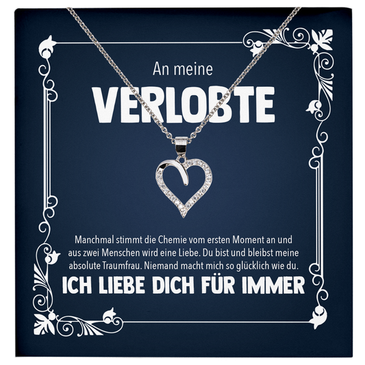 22Feels® Frauen Verlobungsgeschenk - Echt Silber 925/000 Schmuckset: Herz Halskette mit Botschaftskarte-Schmuck mit Botschaftskarte - Herz21-22Feels