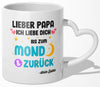 22Feels® Papa Geschenk von Sohn - Tasse mit Spruch: Ich Liebe Dich Bis Zum Mond (Herzhenkel, Weiss, 320ml)-Tasse Weiss Herzhenkel 320ml-22Feels