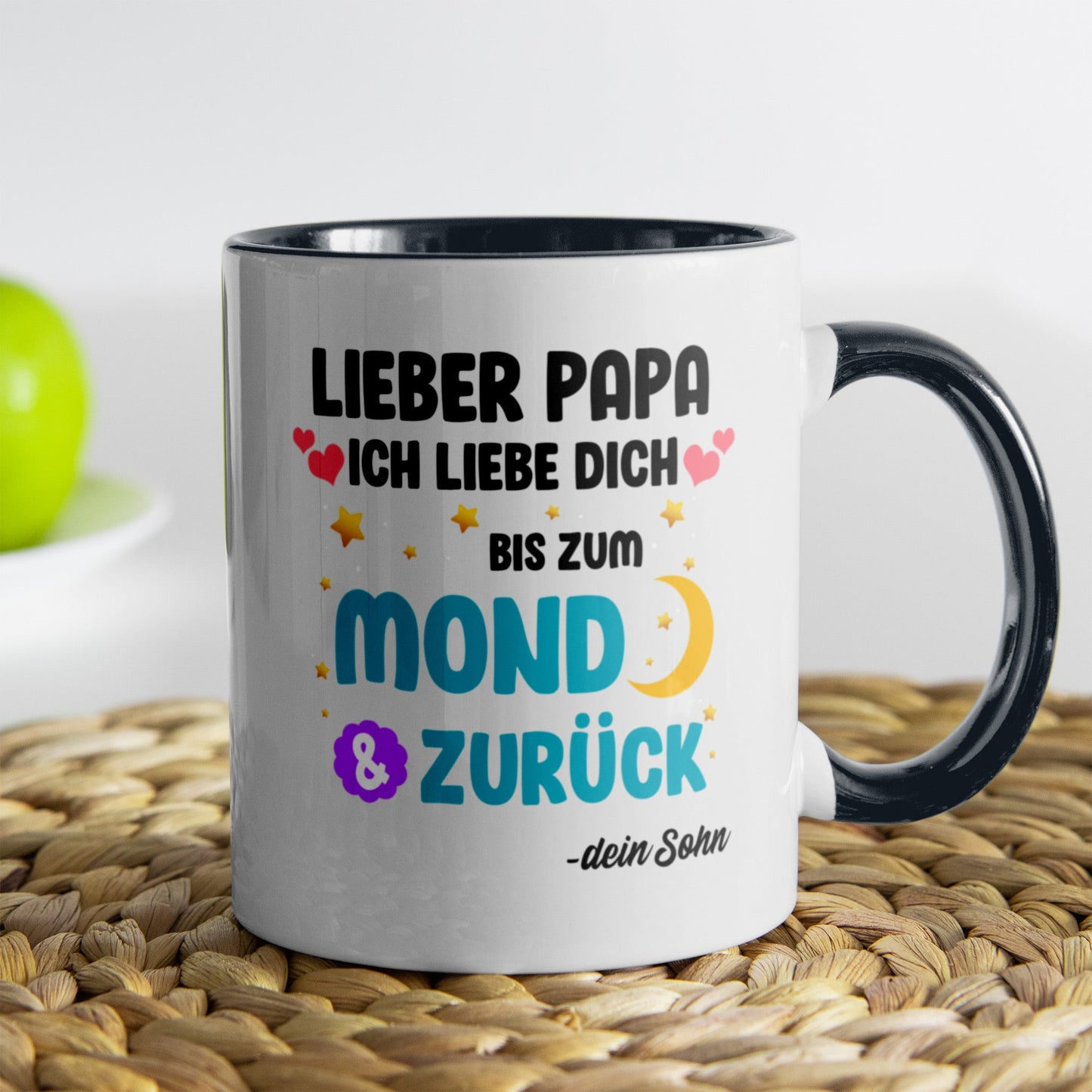 22Feels® Papa Geschenk von Sohn - Tasse mit Spruch (Weiss-Schwarz, 320ml)-TwoTone Tasse Weiss-Schwarz 320ml-22Feels