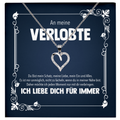 22Feels® Frisch Verlobte Geschenk - Echt Silber 925/000 Schmuckset: Herz Halskette mit Botschaftskarte-Schmuck mit Botschaftskarte - Herz21-22Feels