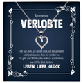 22Feels® Frauen Verlobungsgeschenk - Echt Silber 925/000 Schmuckset: Herz Halskette mit Botschaftskarte-Schmuck mit Botschaftskarte - Herz21-22Feels