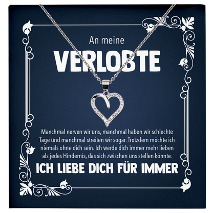 22Feels® Frauen Verlobungsgeschenk - Echt Silber 925/000 Schmuckset: Herz Halskette mit Botschaftskarte-Schmuck mit Botschaftskarte - Herz21-22Feels