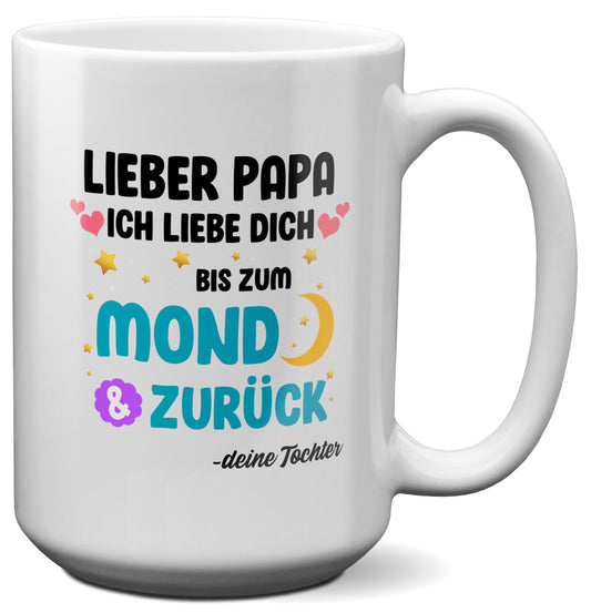 22Feels® Papa Geschenk von Tochter - XL Tasse mit Spruch (Weiss, 440ml)-Weisse XL Tasse 440ml-22Feels