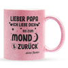 22Feels® Papa Geschenk von Tochter - Glitzertasse mit Spruch (Pink, 320ml)-Glitzertasse Pink 320ml-22Feels