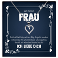 22Feels® Ehefrau Geschenk zum Hochzeitstag, Valentinstag, Geburtstag etc. - Echt Silber 925/000 Schmuckset: Herz Halskette mit Botschaftskarte-Schmuck mit Botschaftskarte - Herz21-22Feels