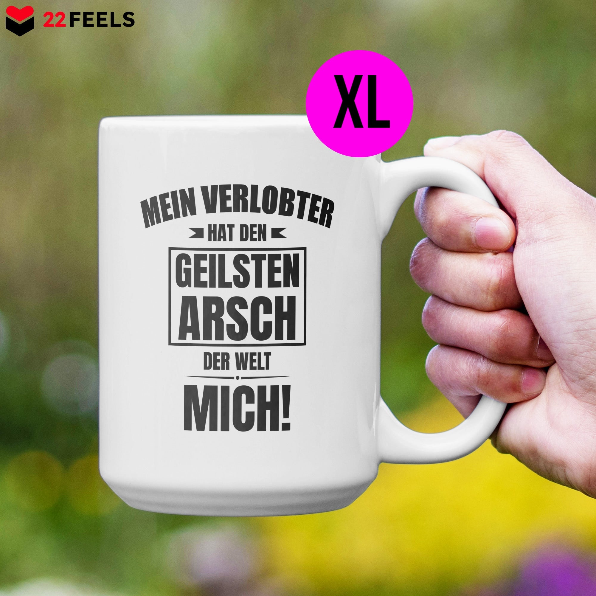 22Feels® Verlobte Geschenk - XL Tasse mit Spruch (Weiss, 440ml)-Weisse XL Tasse 440ml-22Feels