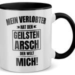 22Feels® Verlobte Geschenk - Tasse mit Spruch (Weiss-Schwarz, 320ml)-TwoTone Tasse Weiss-Schwarz 320ml-22Feels