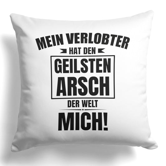 22Feels® Verlobte Geschenk - Kissen mit Spruch (Weiss 40x40cm)-Kissen Weiss 40x40-22Feels