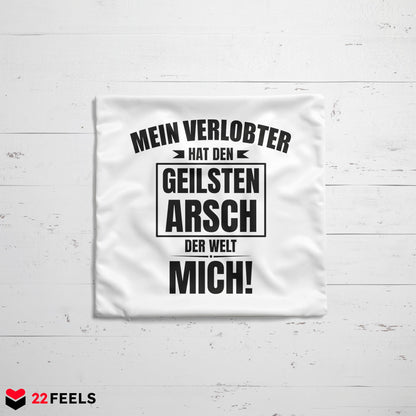 22Feels® Verlobte Geschenk - Kissen mit Spruch (Weiss 40x40cm)-Kissen Weiss 40x40-22Feels