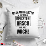 22Feels® Verlobte Geschenk - Kissen mit Spruch (Weiss 40x40cm)-Kissen Weiss 40x40-22Feels