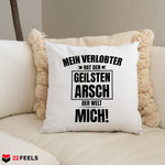 22Feels® Verlobte Geschenk - Kissen mit Spruch (Weiss 40x40cm)-Kissen Weiss 40x40-22Feels