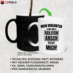 22Feels® Verlobte Geschenk - Zaubertasse mit Spruch (Matt-Schwarz und Weiss, 320ml)-Farbwechsel Tasse Matt 320ml-22Feels