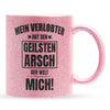 22Feels® Verlobte Geschenk - Glitzertasse mit Spruch (Pink, 320ml)-Glitzertasse Pink 320ml-22Feels