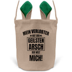 22Feels® Verlobte Frauen Osterkorb mit Henkel Ostergeschenk Tragetasche Ostern Deko Osternest Körbchen Hasenohren (Beige/Grün)-Ostern Tragetasche-22Feels