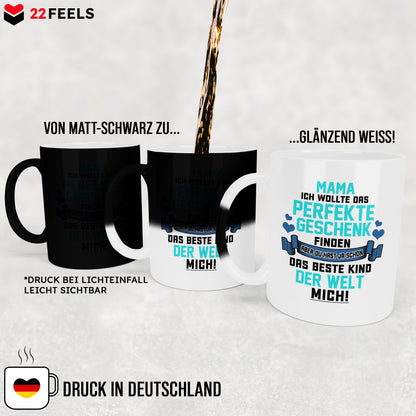 22Feels® Mama Geschenk - Zaubertasse mit Spruch (Matt-Schwarz und Weiss, 320ml)-Farbwechsel Tasse Matt 320ml-22Feels