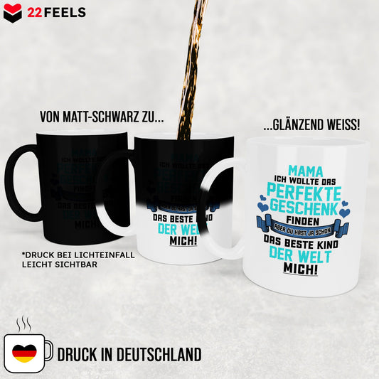 22Feels® Mama Geschenk - Zaubertasse mit Spruch (Matt-Schwarz und Weiss, 320ml)-Farbwechsel Tasse Matt 320ml-22Feels